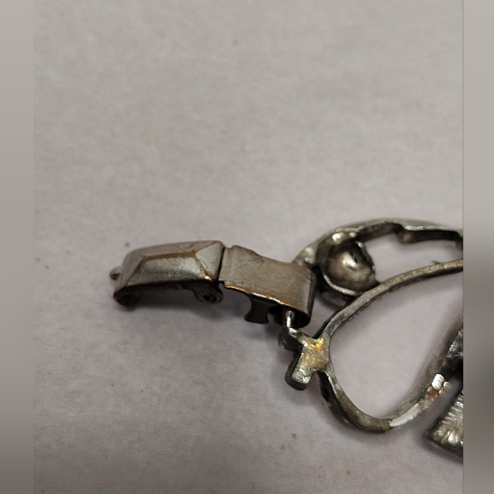 Sarah Coventry Vintage Silver Tone Leaf Link Chain Bracelet & Clip On Earrings - Picture 9 of 16